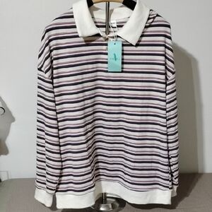 Striped Long Sleeve Polo Shirt